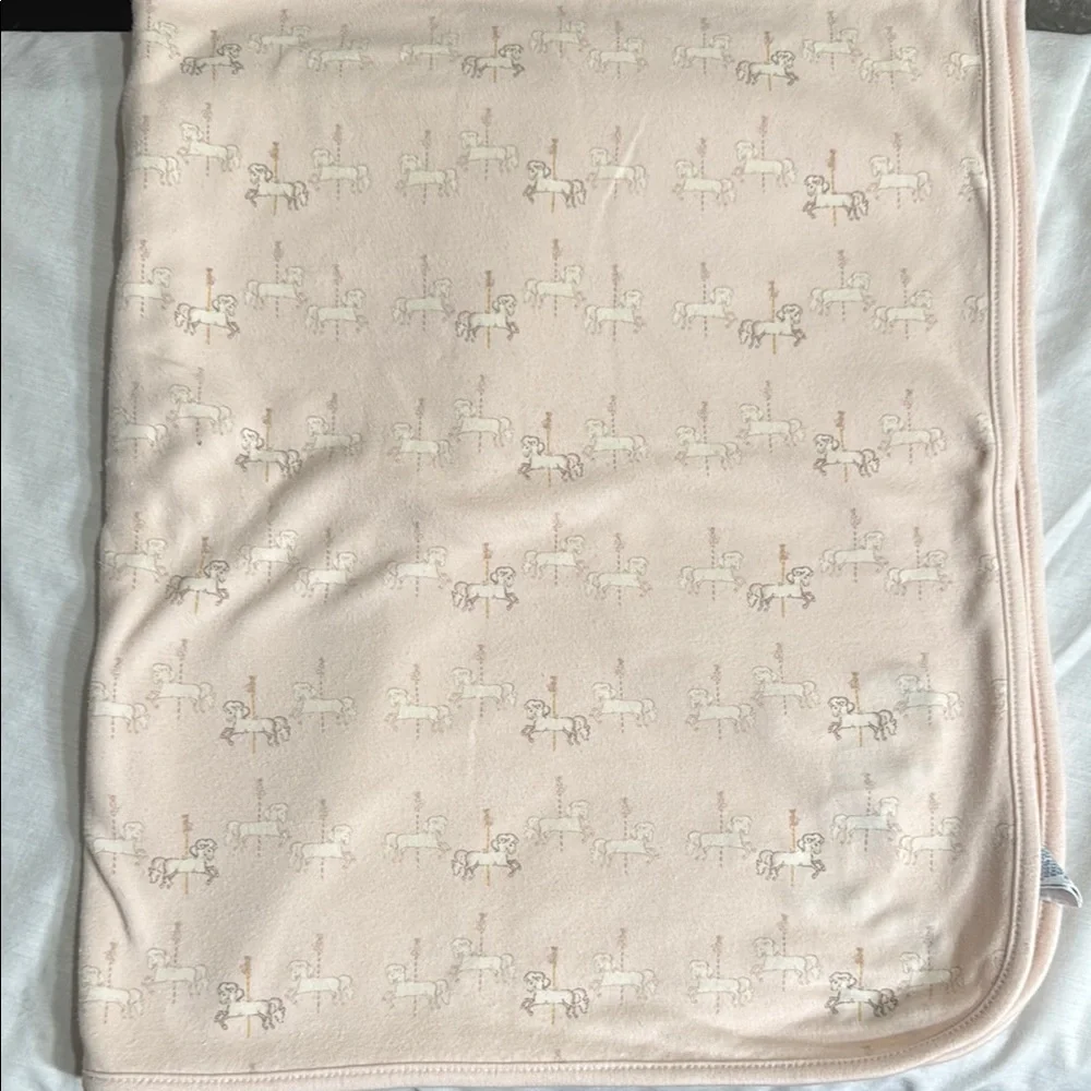 Vintage Gymboree Baby Blanket with Carousel Horse Design